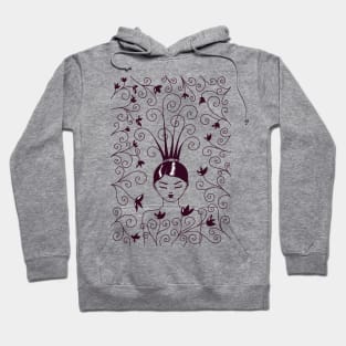 Girl With Strange Swirly Hairstyle Hoodie